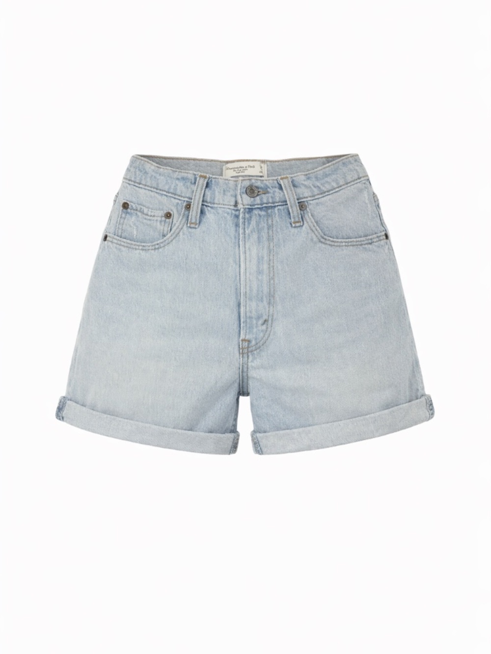 Abercrombie & Fitch Curve Love Dad High-Rise Short - Blue - 26